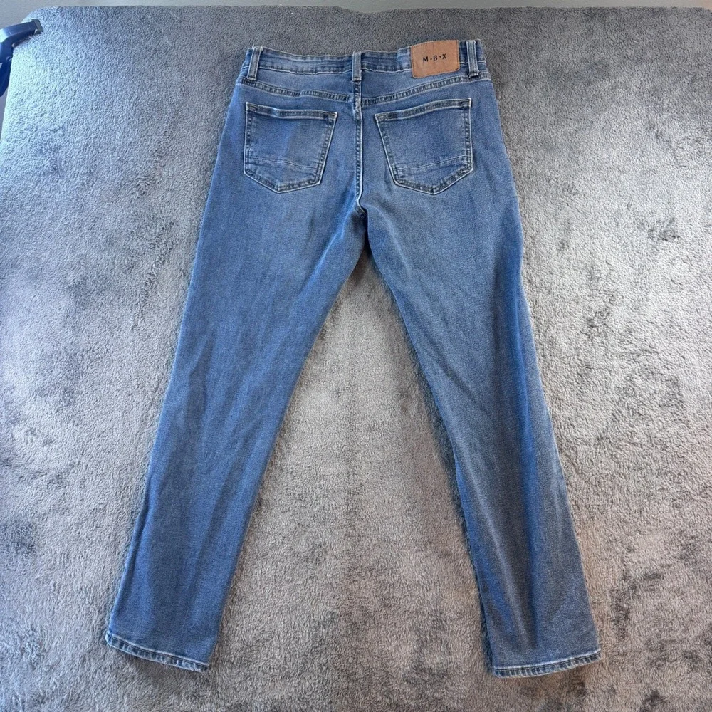 M-B-X‎ Mens Slim Fit Jeans Medium Wash Denim W30 L30 Casual Five Pocket Pants